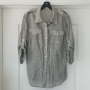 Tory Burch Brigitte Zig Zag Button Down